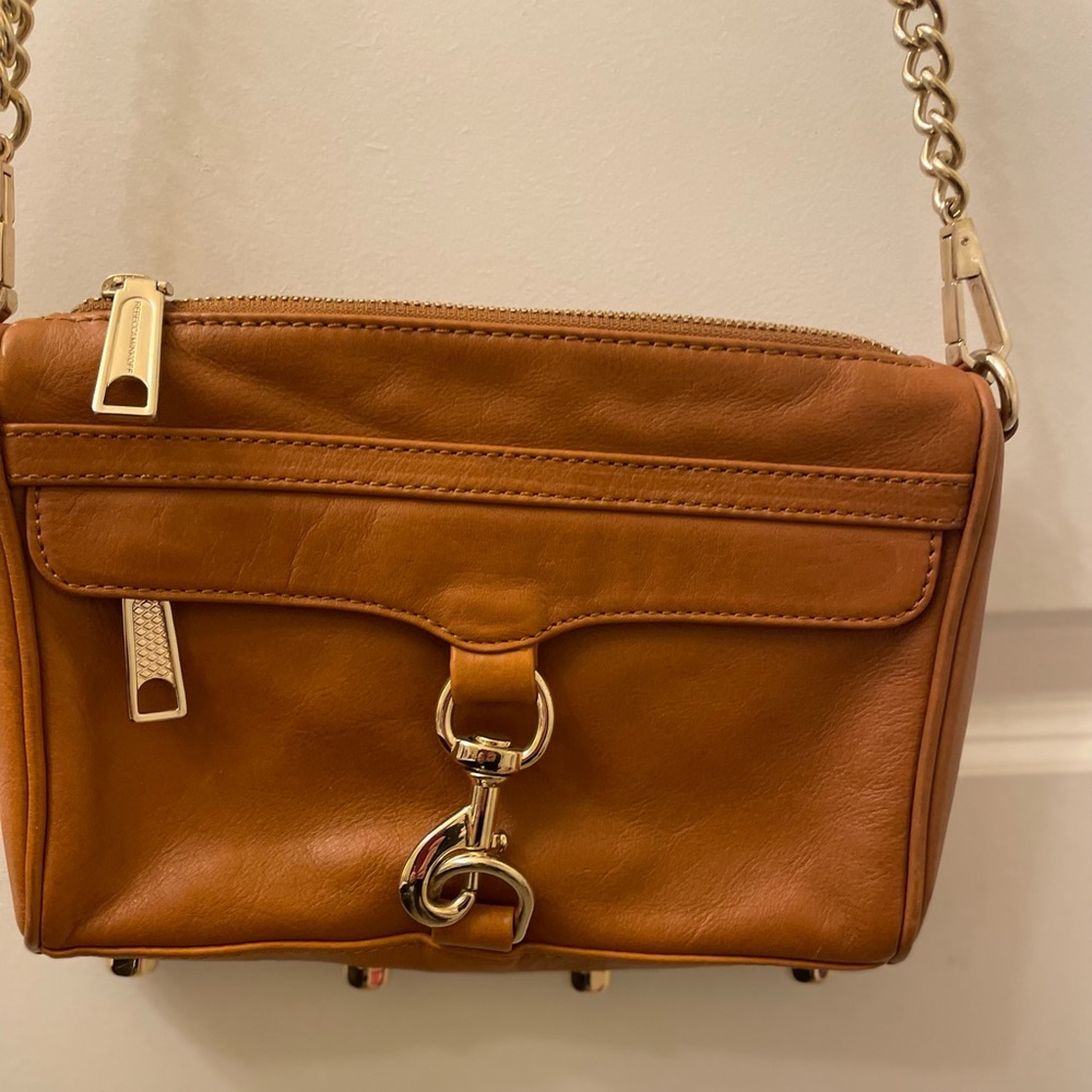 Tan and gold Rebecca Minkoff cross body